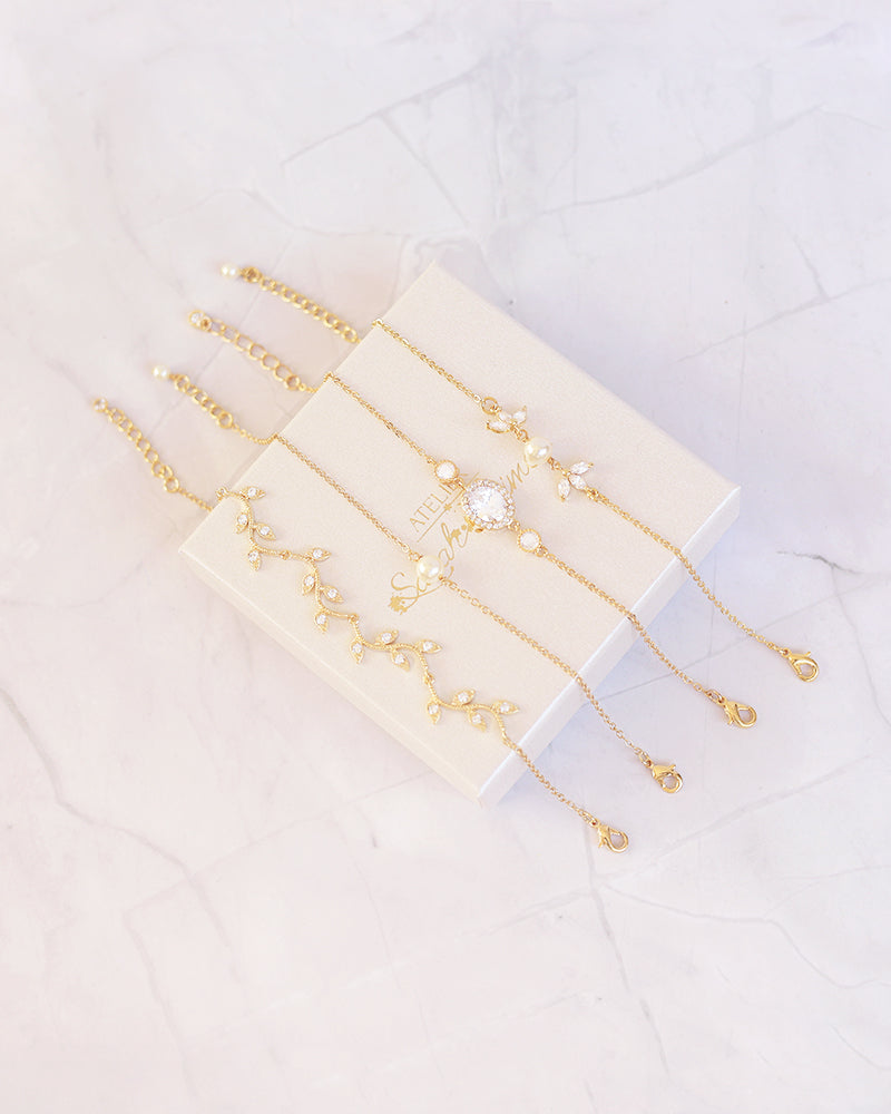 Camille – Bracelet Mariée Solitaire Perle Nacrée