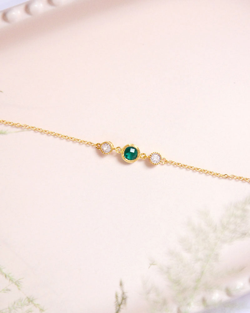 Bracelet de mariée Gepsy – cristal facetté sur chaîne fine pour mariage élégant