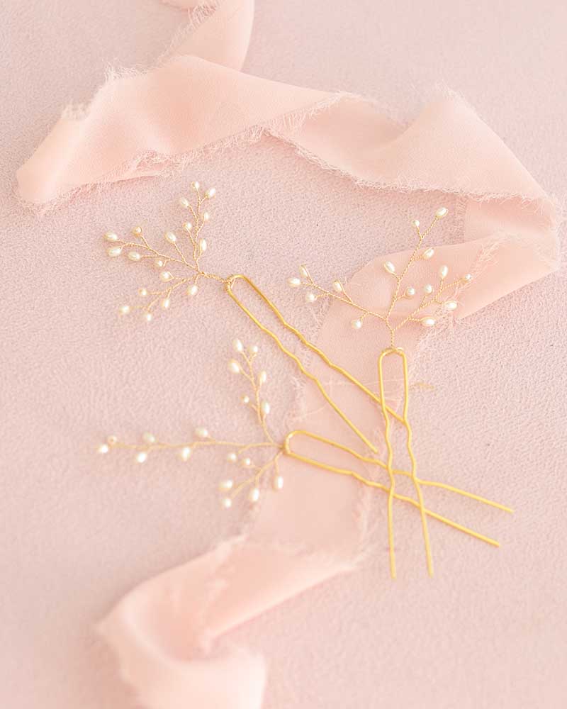 pics à cheveux de mariage doré