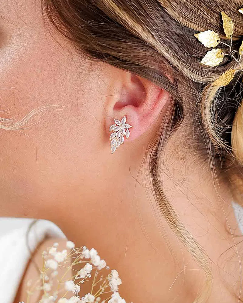 Boucles d’oreilles clips Romance – pour mariage sans oreilles percées

