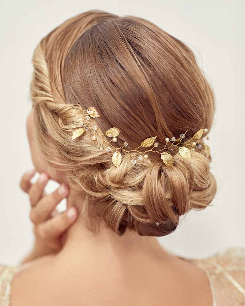 Vigne de tête pour coiffure de mariée – modèle Louison fait main en France, Atelier Sarah Aime