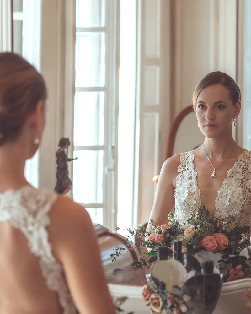 Boucles d'oreilles mariée Angéline - Atelier Sarah Aime