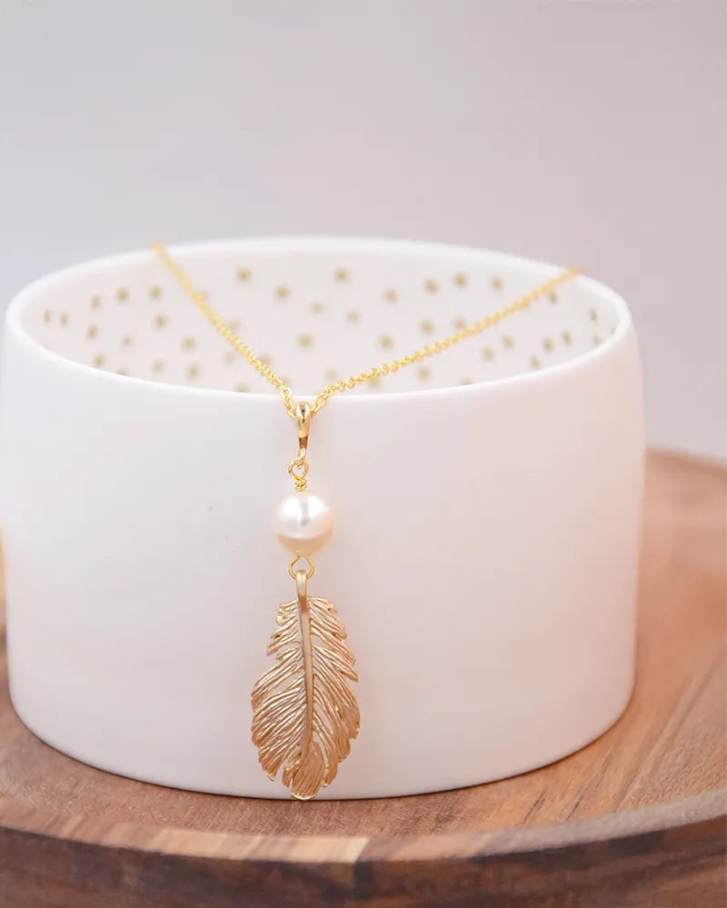 Collier Mariée Plume - Clyde -Atelier Sarah Aime