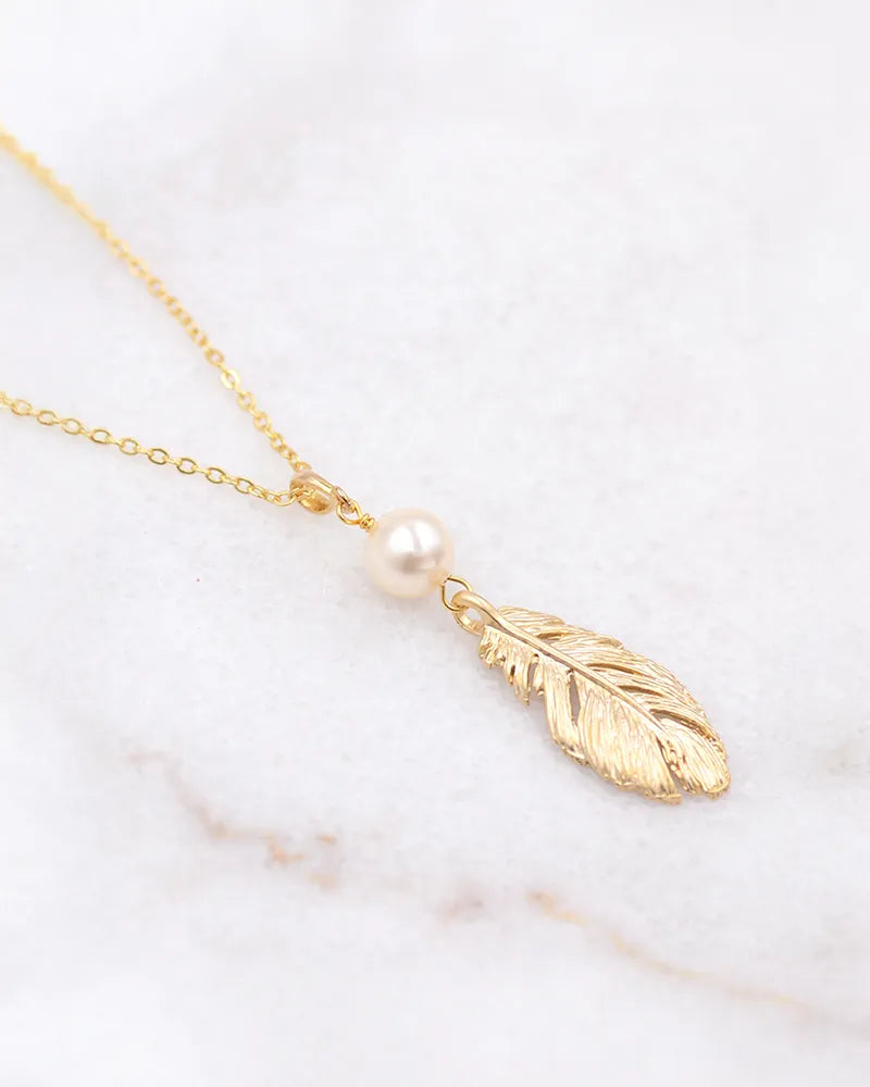 Collier Mariée Plume - Clyde -Atelier Sarah Aime