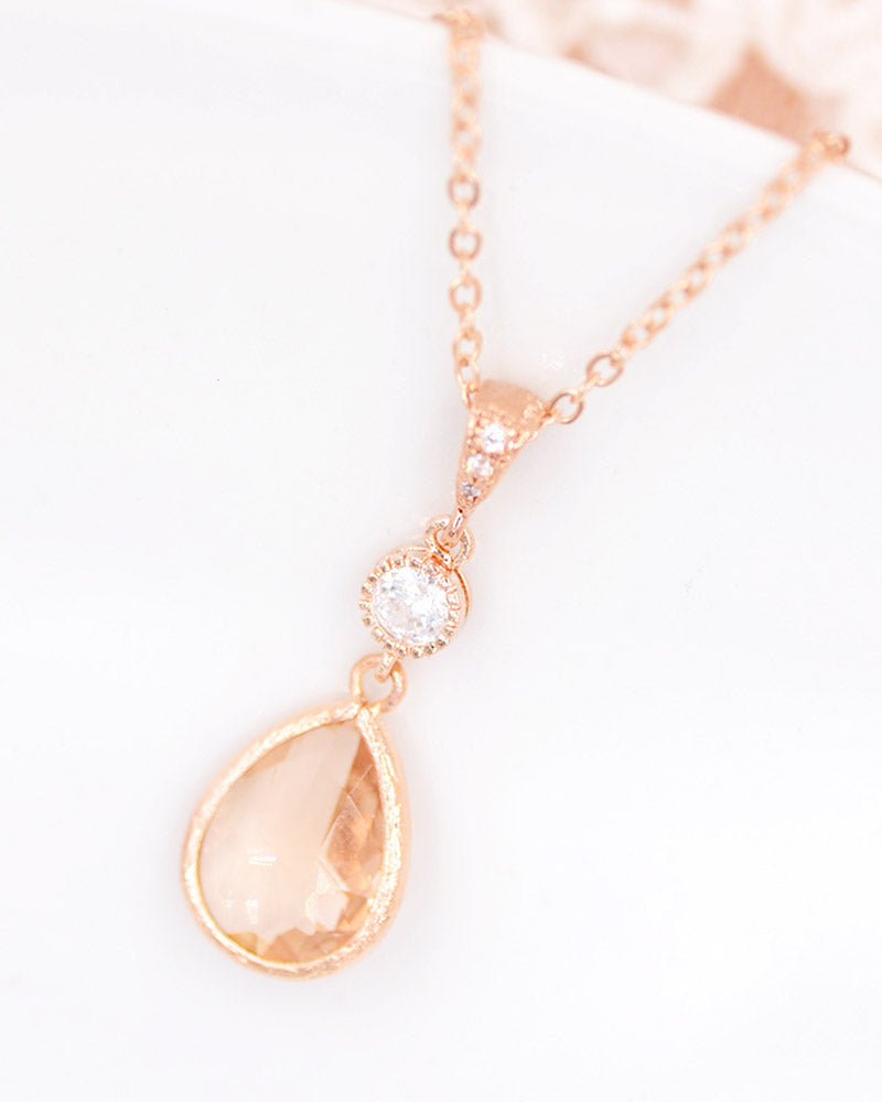 Collier mariée  rose gold et pêche - Atelier Sarah Aime