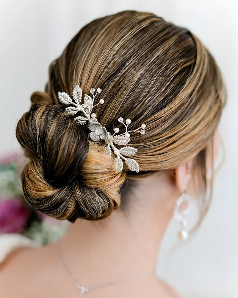 Peigne de mariée – modèle Juline, création française Atelier Sarah Aime