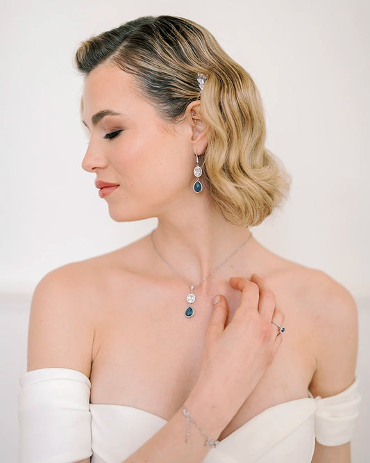 Boucles d'oreilles mariée Bleu - Kelly