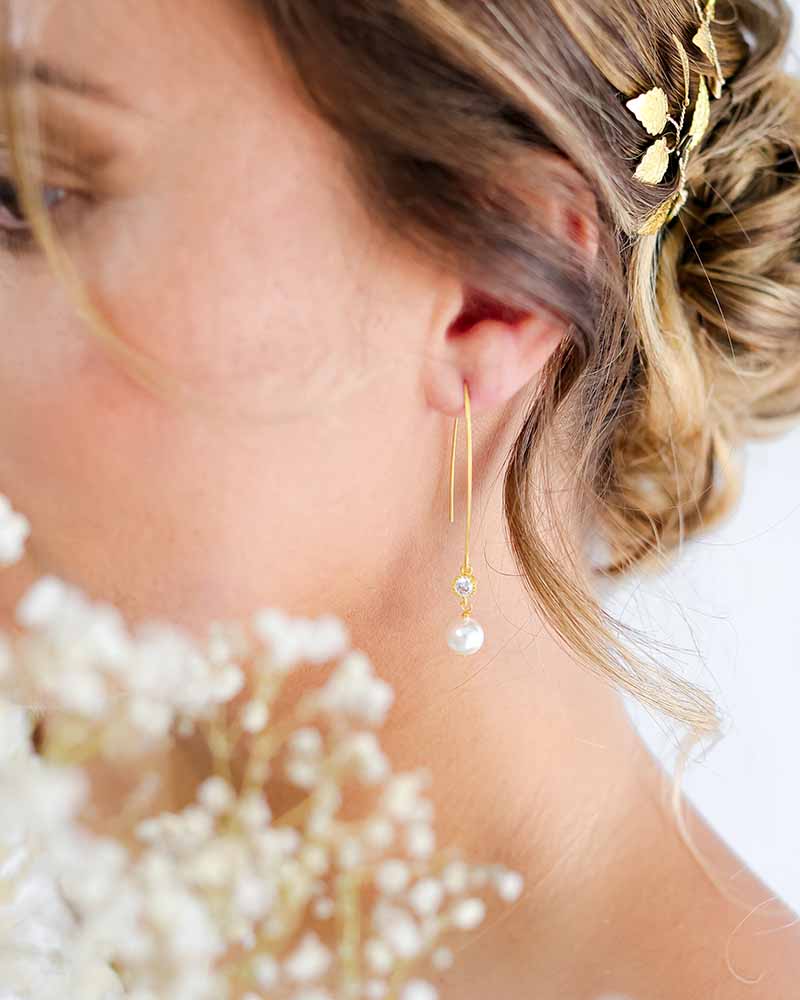 Boucles d’oreilles mariée Lola – création française Atelier Sarah Aime


