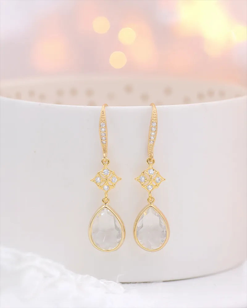 Boucles d’oreilles mariée Loubna – création française Atelier Sarah Aime