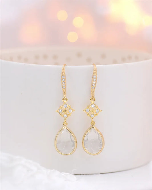 Boucles d’oreilles mariée Loubna – création française Atelier Sarah Aime