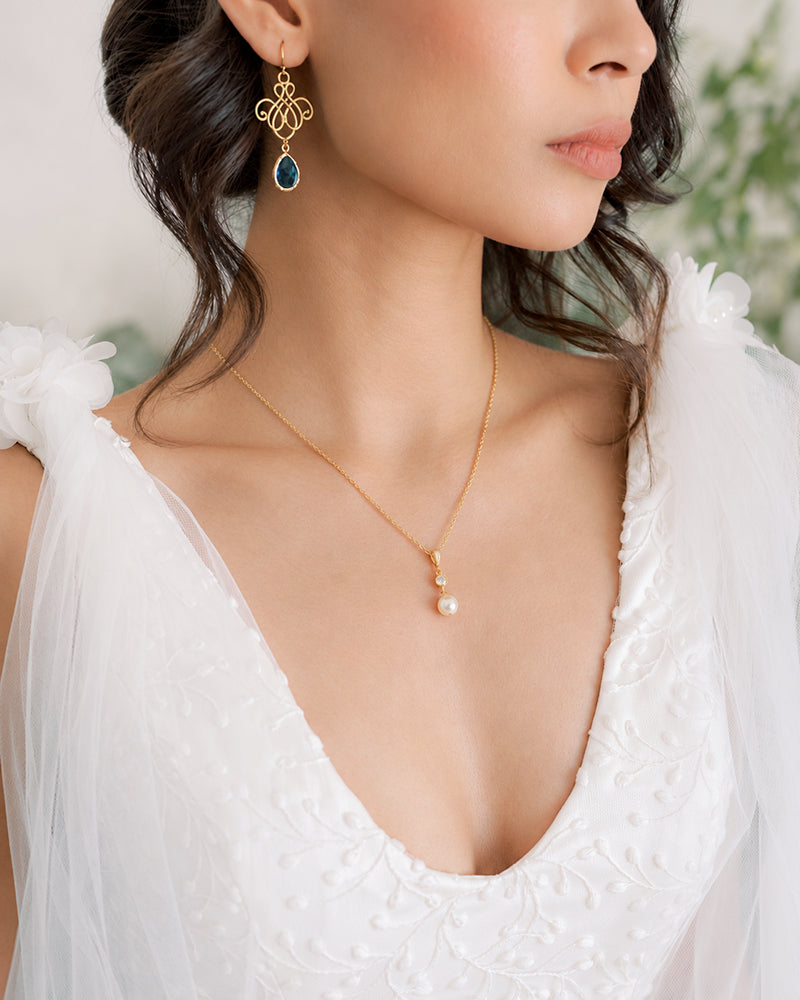 Collier perle et strass Manohé – création française Atelier Sarah Aime
