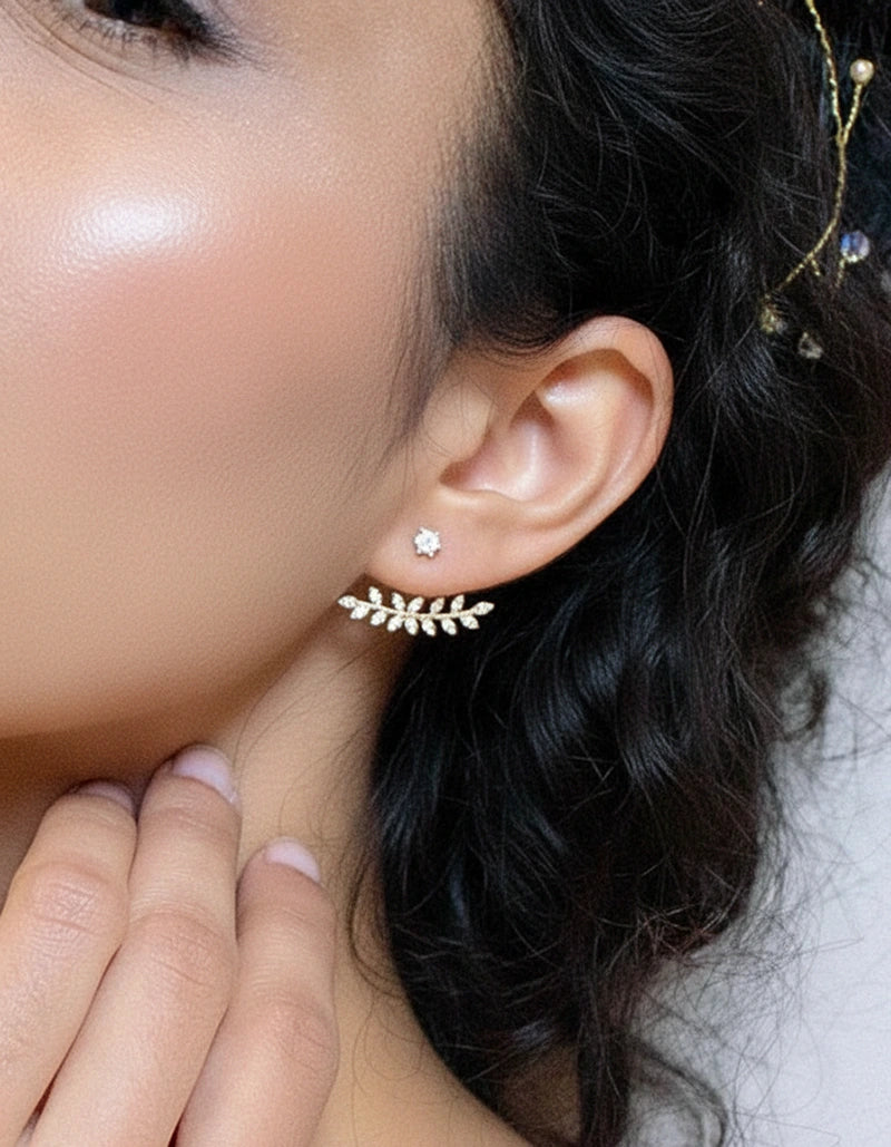 Bijoux de lobes mariée strass Paloma – création française Atelier Sarah Aime