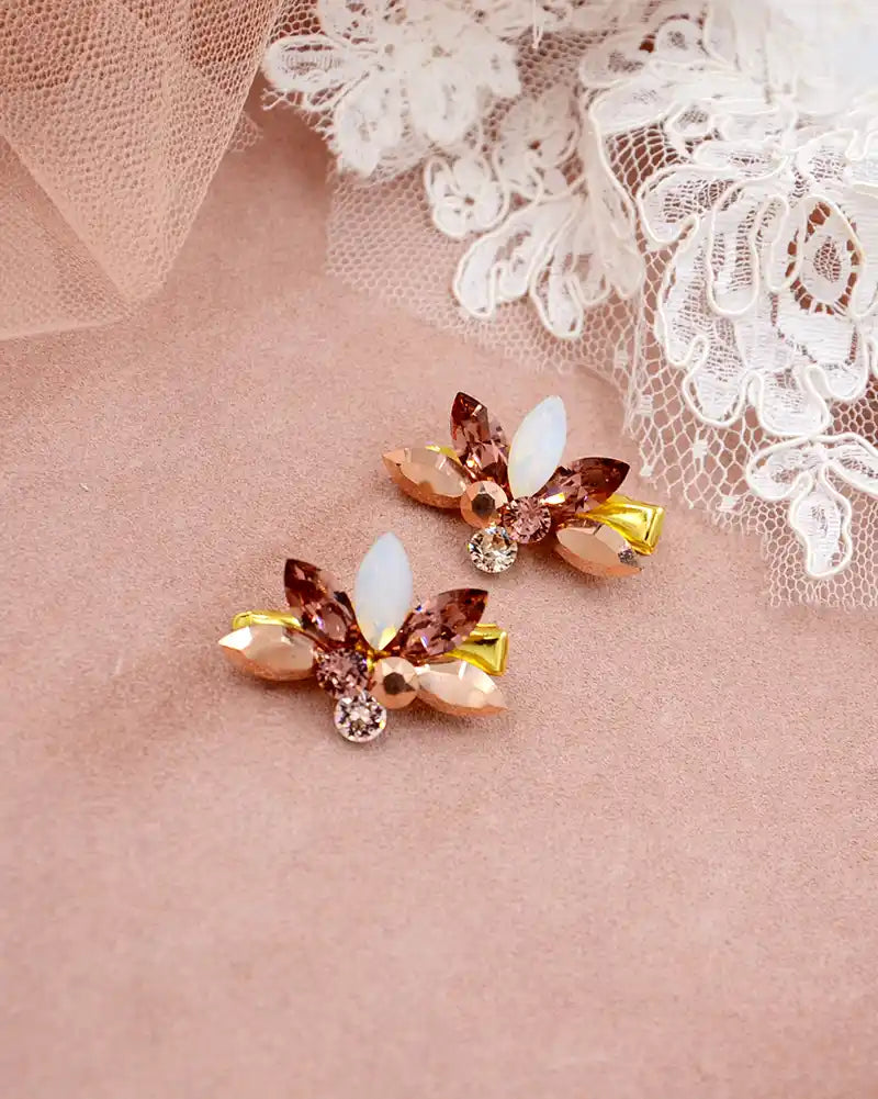 Pinces à cheveux mariage – modèle Jasmine x2, création française Atelier Sarah Aime
