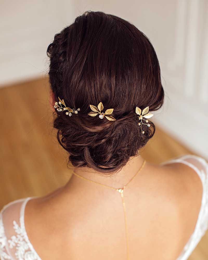 Pics à cheveux dorés pour mariage – modèle Chloé,