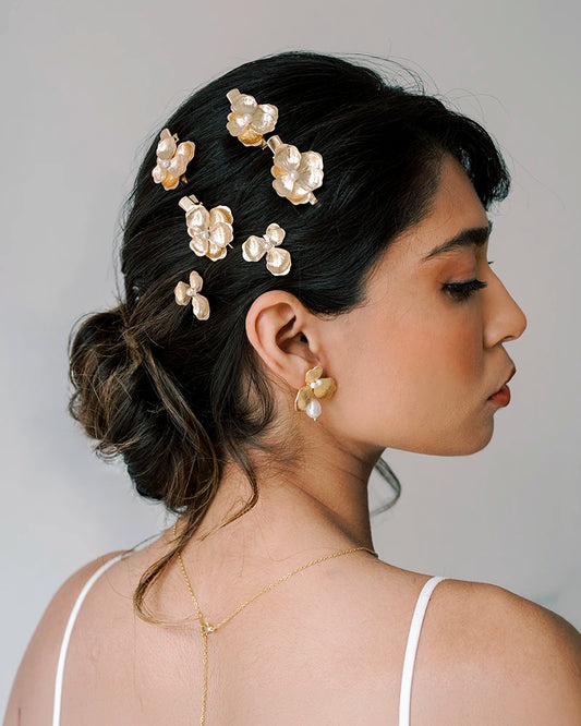 Pince a chignon mariée fleur orchidée