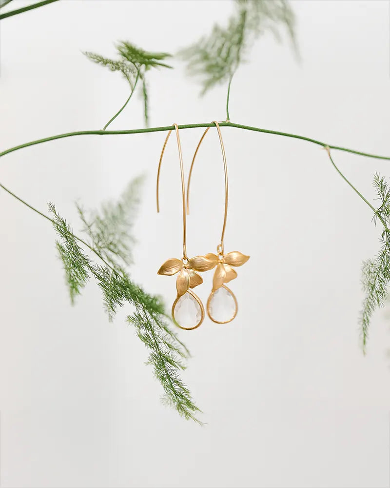 Boucles d'oreilles mariée Orchidée Riad - Atelier Sarah Aime 