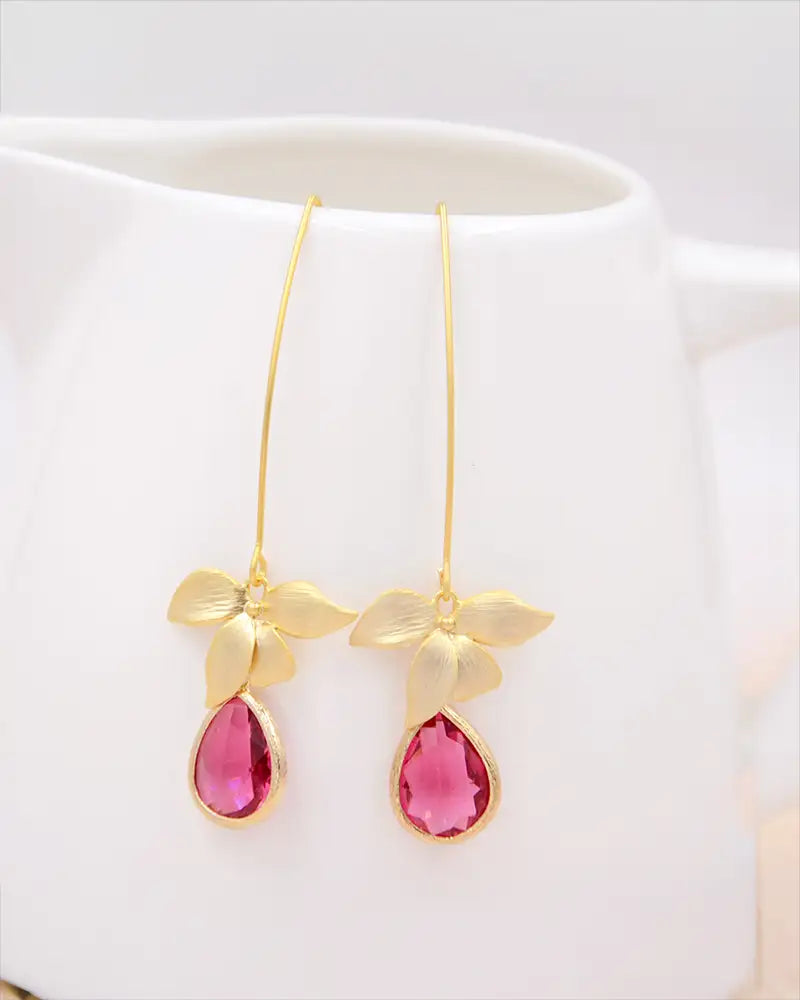 Boucles d'oreilles Rubis - Mariée Riad - Atelier Sarah Aime 
