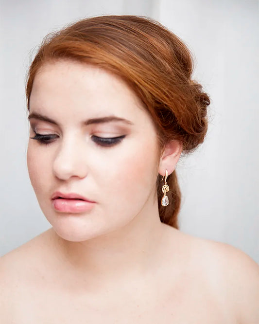Rosy – Boucles d’Oreilles Mariée Fleur