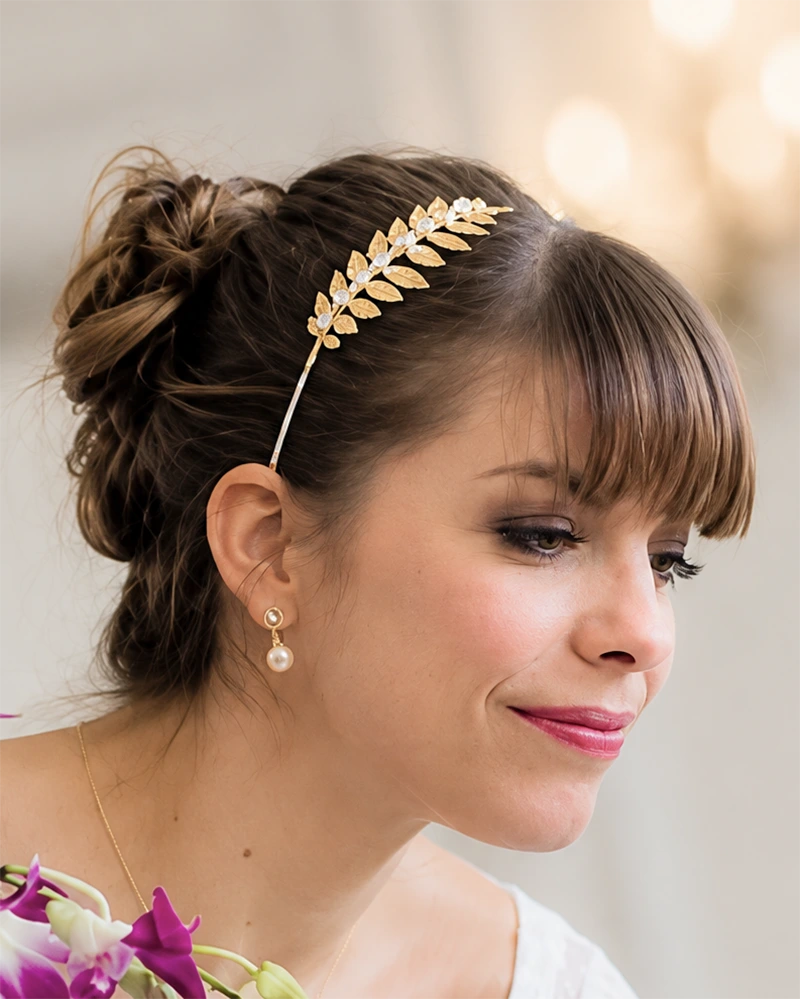 Serre-tête de mariée – modèle Olivia, création française Atelier Sarah Aime