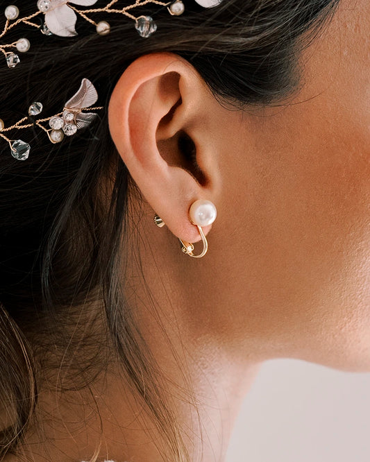 Aya –  Clips d’Oreilles Perles Mariage