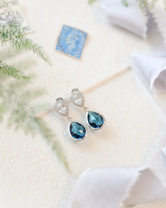 Boucles d’oreilles mariée June – création française Atelier Sarah Aime