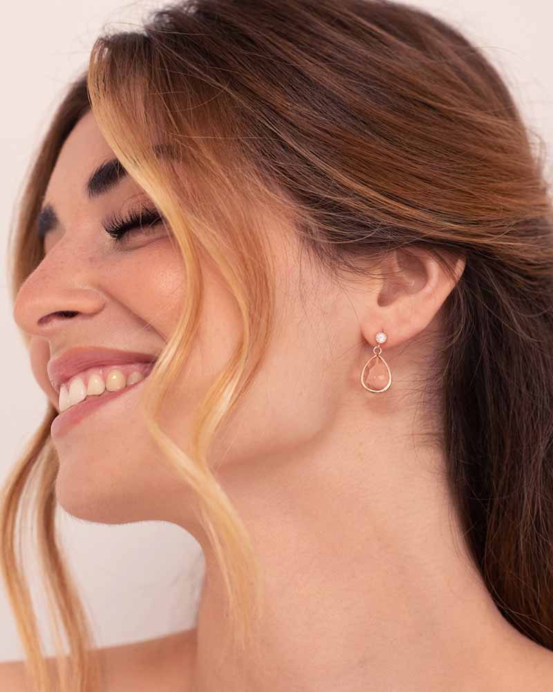 Boucles d’oreilles mariée Anaïs – création française Atelier Sarah Aime