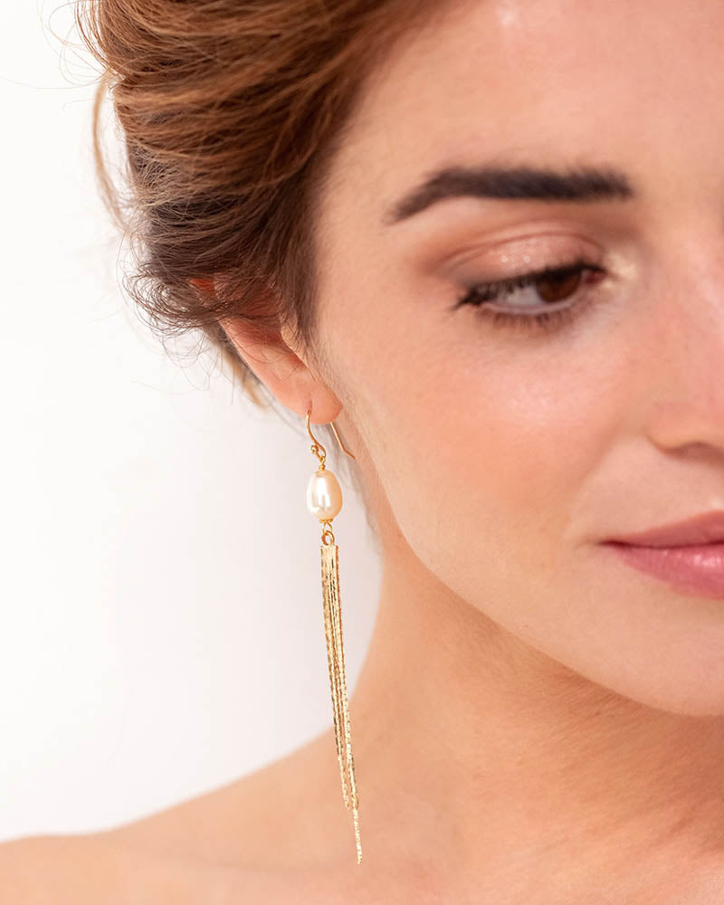 Boucles d’oreilles mariée Amina – création française Atelier Sarah Aime