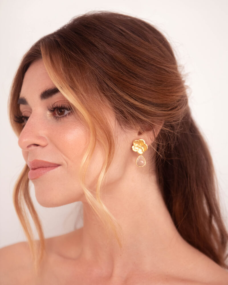 Boucles d’oreilles mariée Euridice– création française Atelier Sarah Aime

