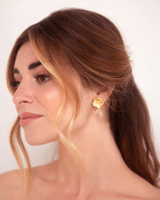Boucles d’oreilles mariée Euridice– création française Atelier Sarah Aime
