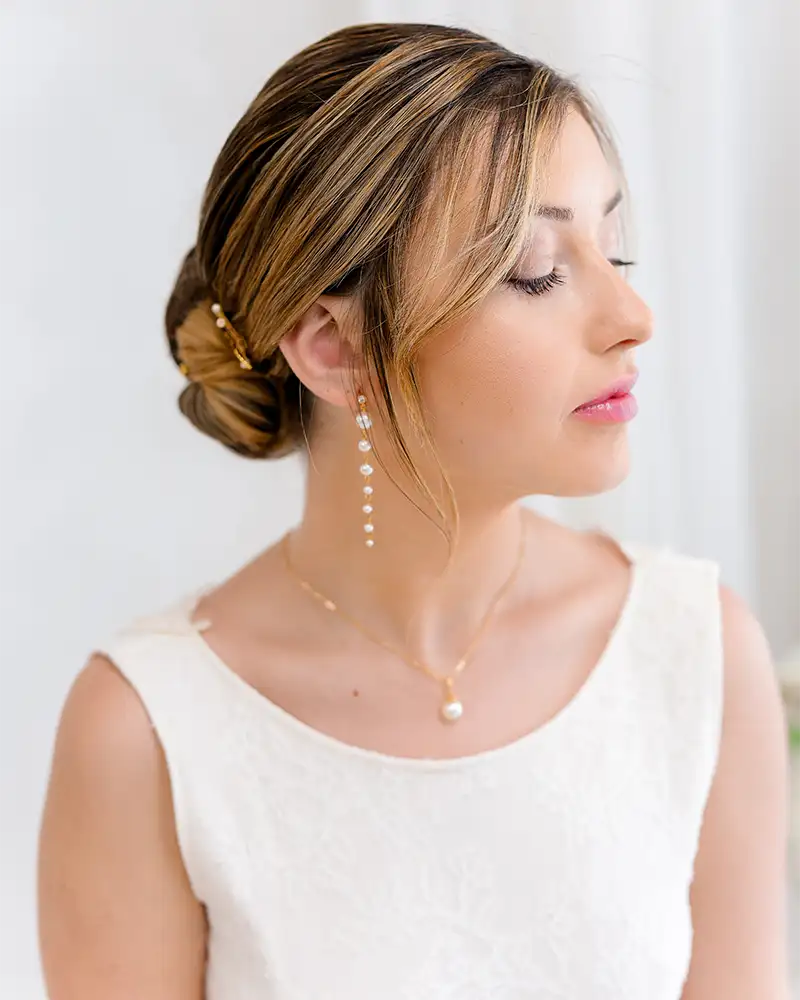 Boucles d'oreilles Gisele perles ivoire - Atelier Sarah Aime