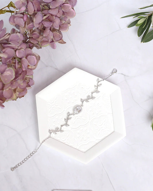 Exquise – Bracelet Mariée feuilles
