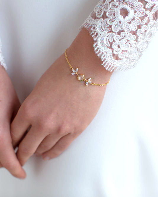 Bracelet de mariée Catnys – pierre sur chaîne fine pour mariage raffiné

