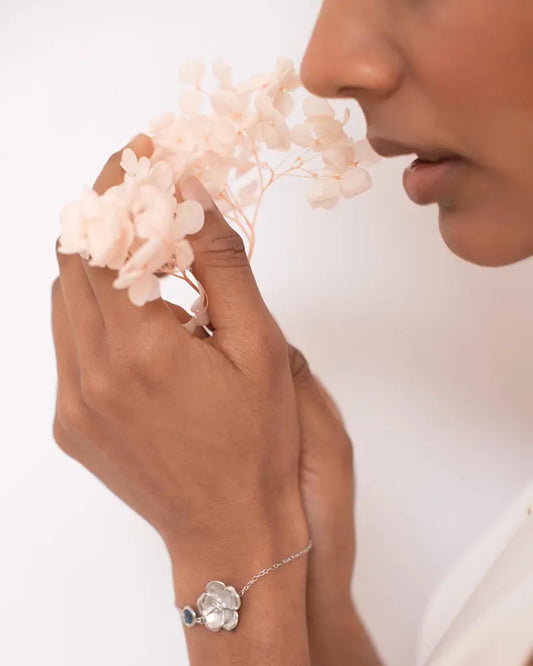Bracelet Fleur Mariée Euridice- Atelier Sarah Aime 