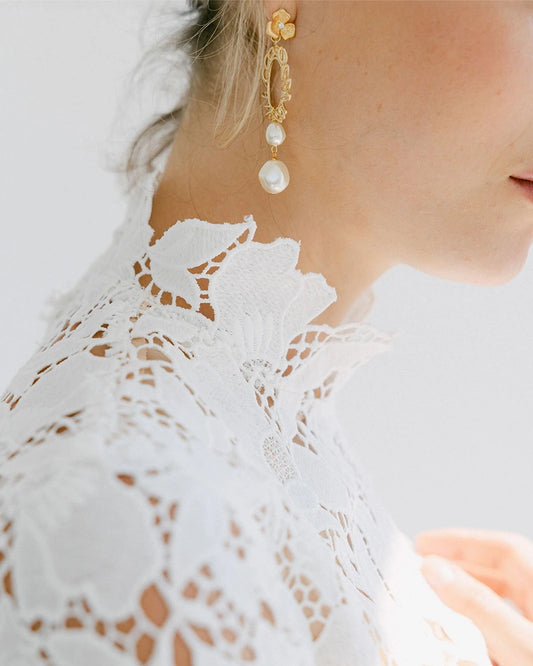 Boucles d'oreilles mariée Cali - Atelier Sarah Aime