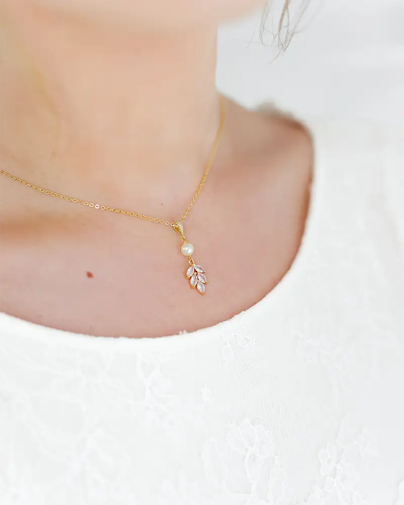 Collier mariée Perle Emilie - Atelier Sarah Aime