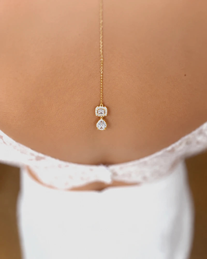 Bijou de dos strass mariée doré