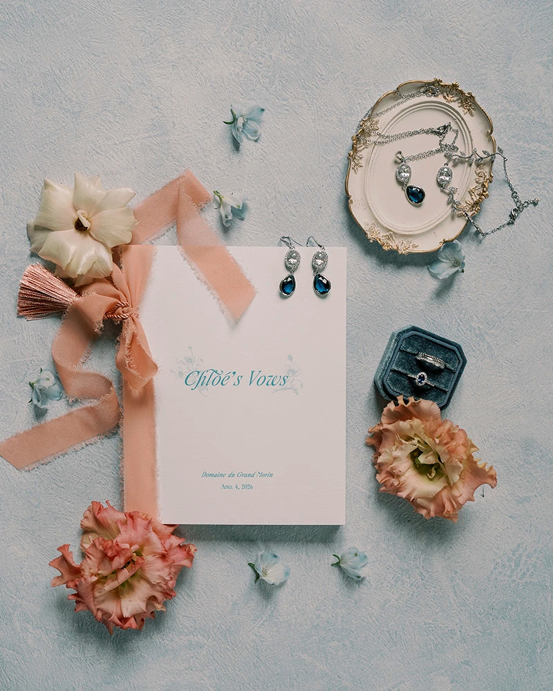 Boucles d'oreilles mariée Bleu
