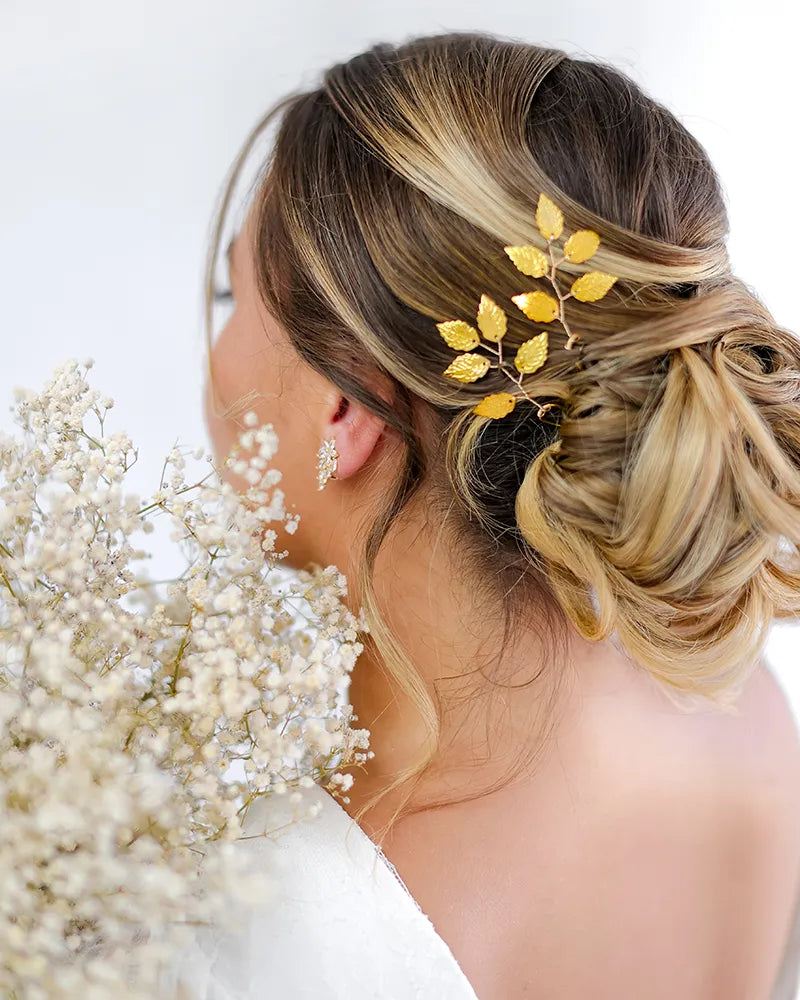 Pics à chignon mariage – modèle Lina x3, création artisanale Atelier Sarah Aime

