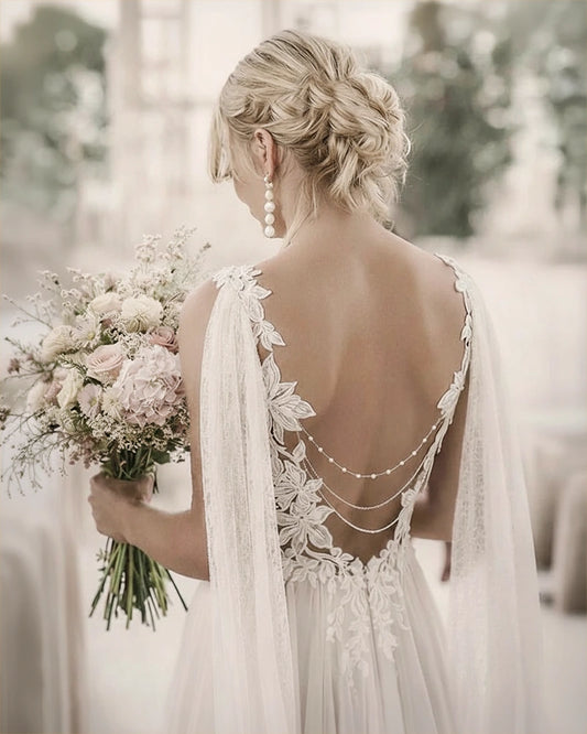 Maria bijou de robe à coudre 3 rangs- Bijoux mariée Atelier Sarah Aime