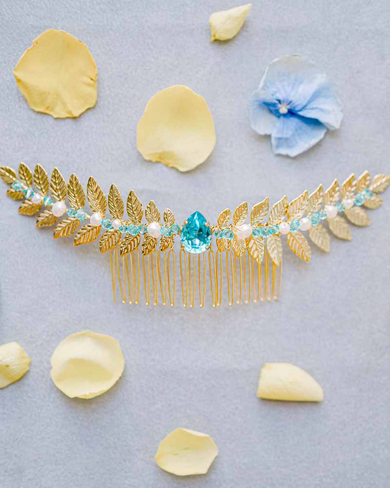 Peigne de mariée – modèle Caroline, création française Atelier Sarah Aime