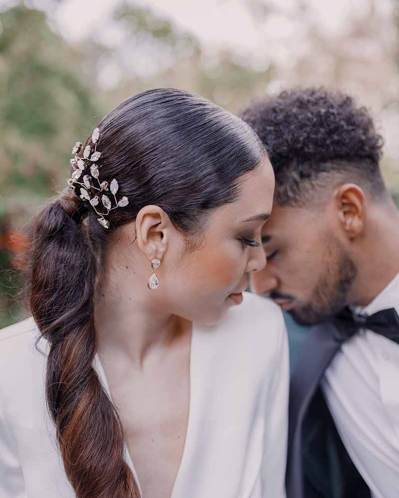 ics à chignon mariage – modèle Faith x3, création artisanale Atelier Sarah Aime