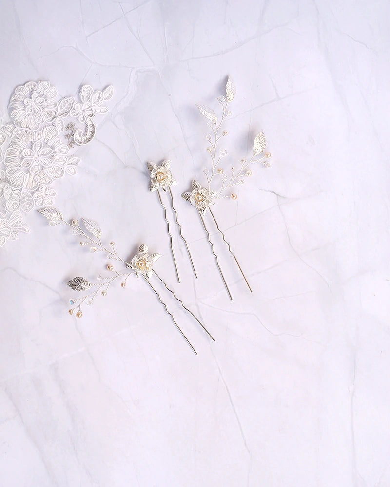 Pics à cheveux mariage – modèle Souki, création française Atelier Sarah Aime