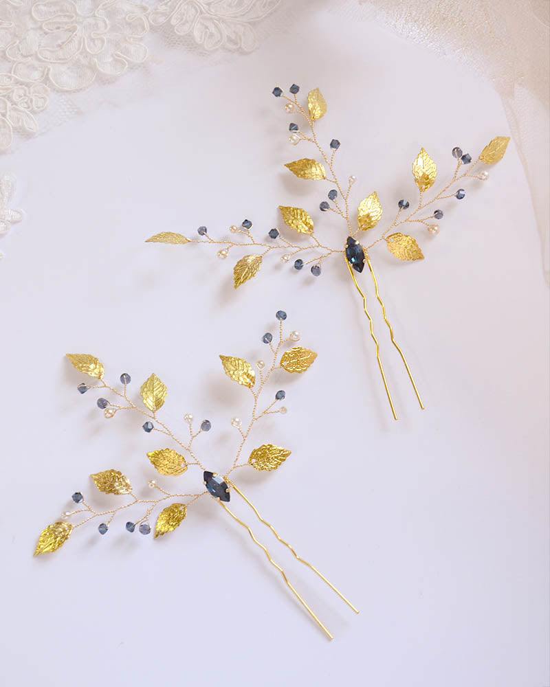 Pics à chignon mariage – modèle Angeline x2, création française Atelier Sarah Aime