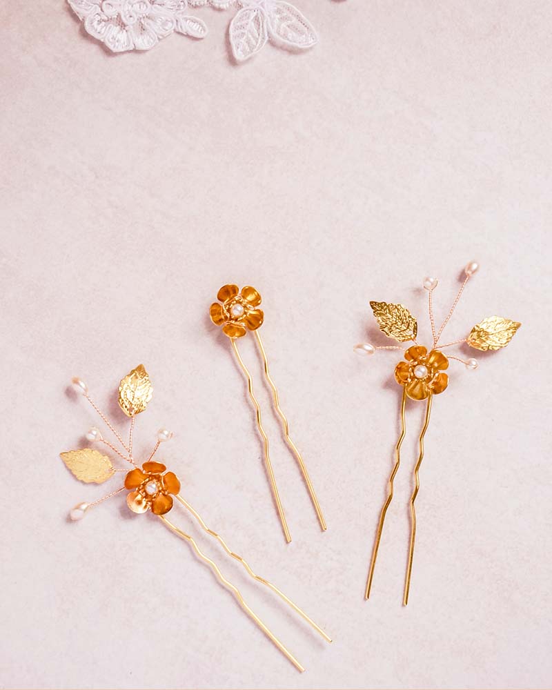 Pics à chignon mariée - Sakura - Atelier Sarah Aime 