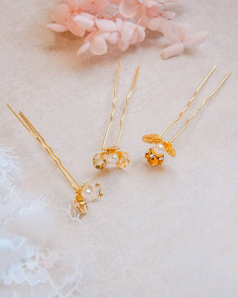 Pics à chignon mariage – modèle Lilith, création française Atelier Sarah Aime