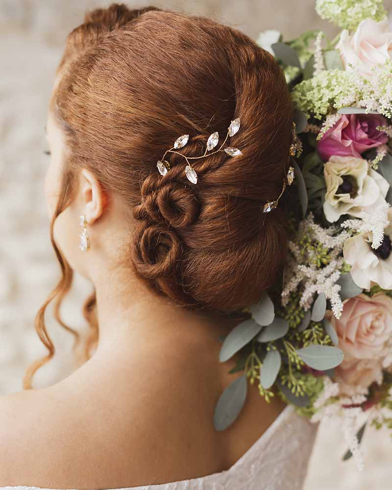 Pics à chignon mariage – modèle Faith cristal