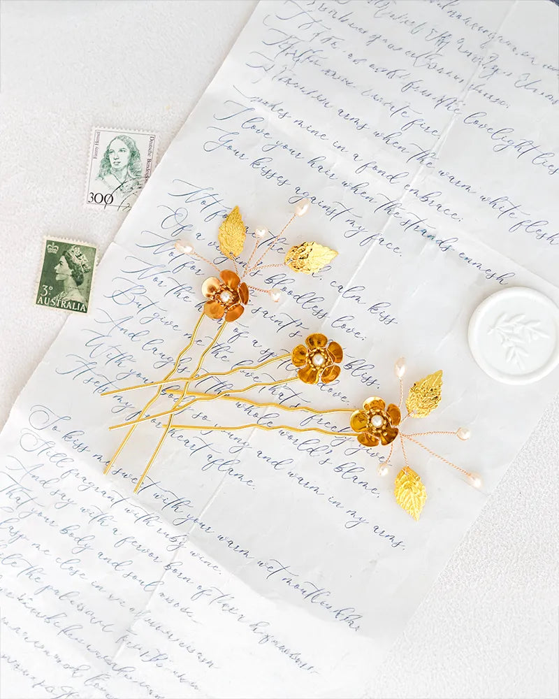 Pics à chignon mariée - Sakura - Atelier Sarah Aime 