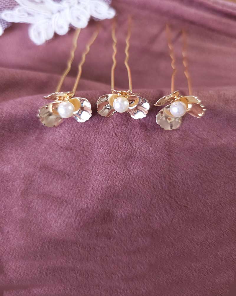 Pics à chignon mariage – modèle Lilith, création française Atelier Sarah Aime