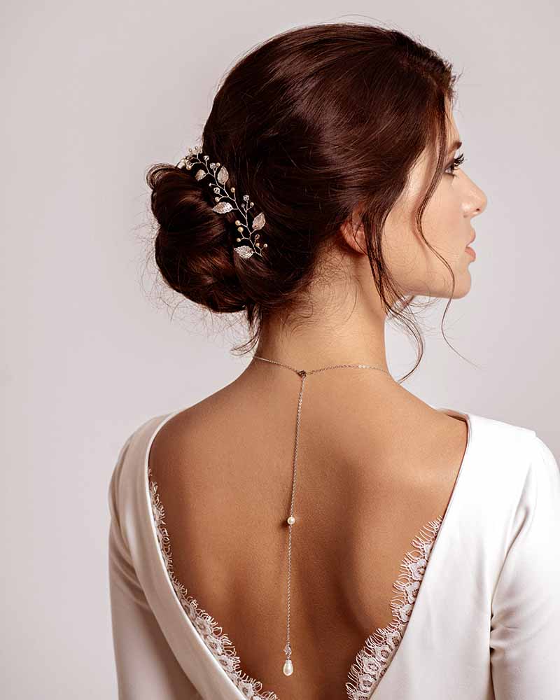 Bijoux de tête pour coiffure de mariée – modèle Louison fait main sur commande Atelier Sarah Aime